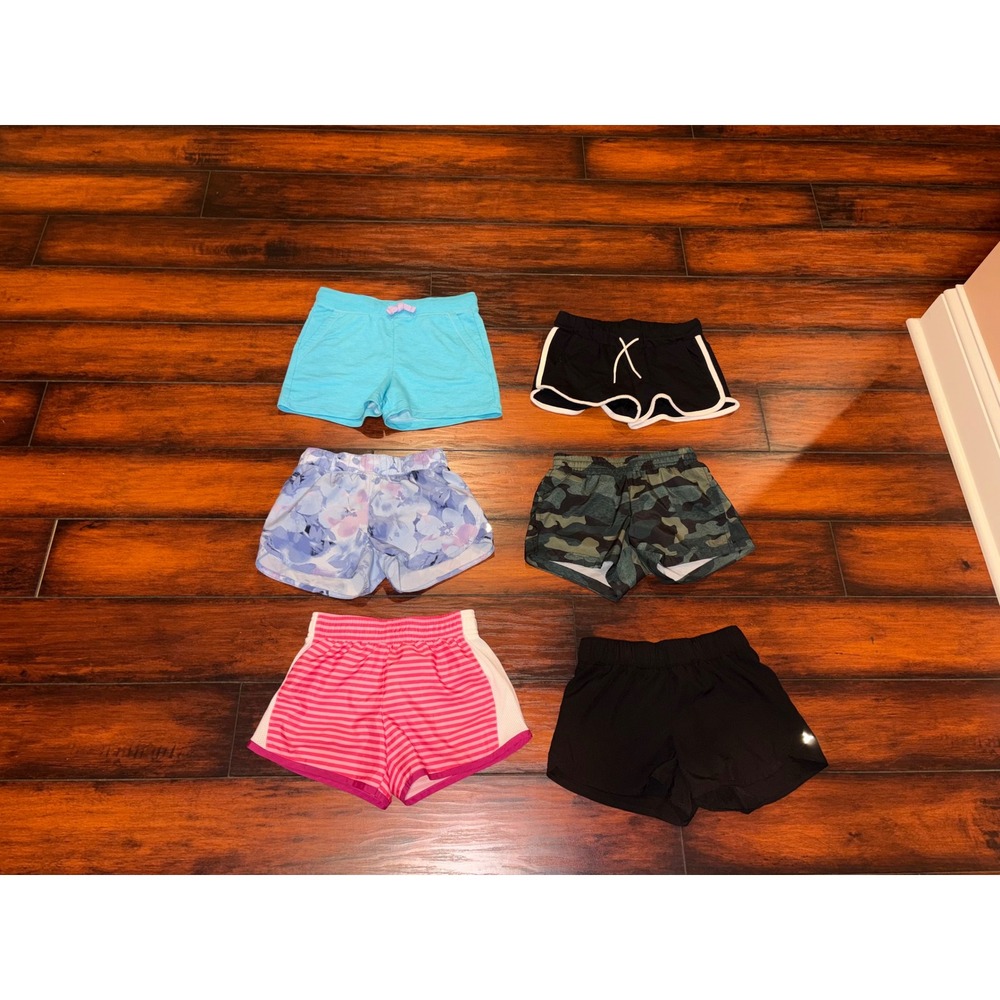 Girls Athletic Shorts Bundle 6pc Old Navy Danskin Size S 6-7 Activewear Camo